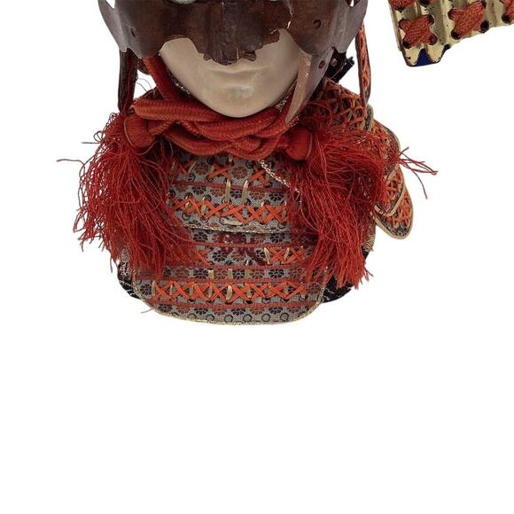 Vintage Japanese Samurai Doll with Kabuto Helmet Showa Era 9”Figure - Picture 9 of 13